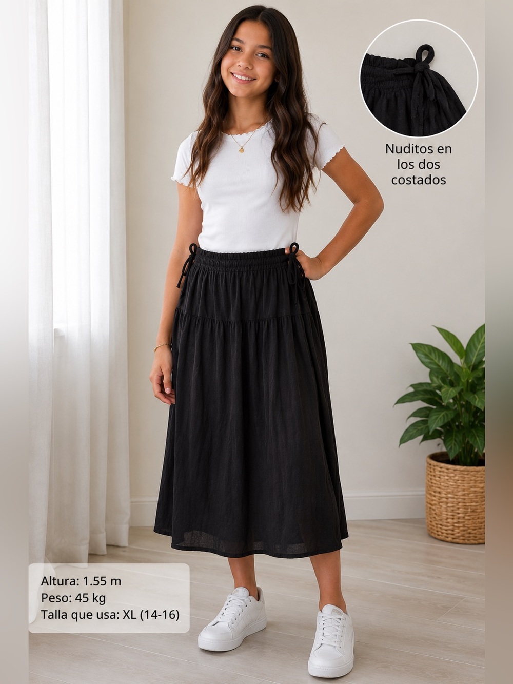Weekend Academy Girls XL 14-16 Black Tiered Maxi Skirt NWT